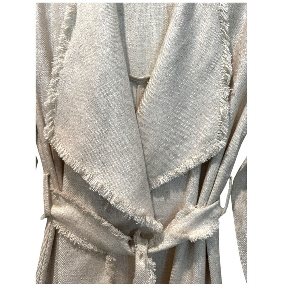 🌿 Zara Frayed Rustic Trench Coat – Size XS/S – NEW - Picture 8 of 10